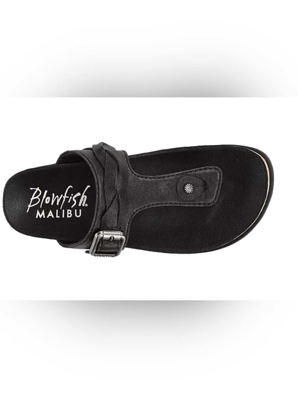 Women's Blowfish Malibu Lakeshore Thong Sandals~Black~ Faux Leather~ Size 7M~NEW